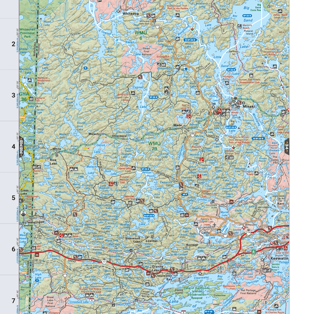 NWON33 Wall Map - Minaki – Backroad Maps