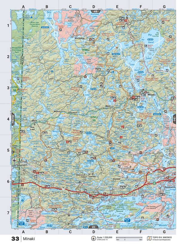 NWON33 Wall Map - Minaki - Backroad Maps