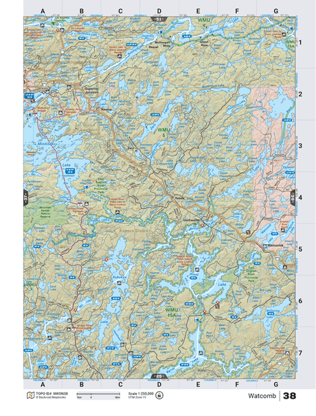 NWON38 Wall Map - Watcomb - 