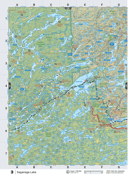 NWON3 Wall Map - Saganaga Lake - Backroad Maps