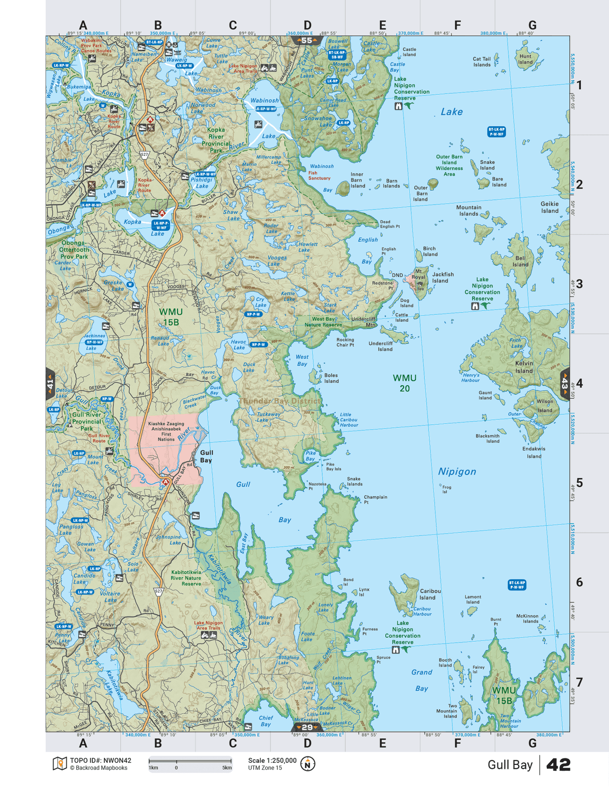 NWON42 TOPO Map - Gull Bay - Backroad Maps