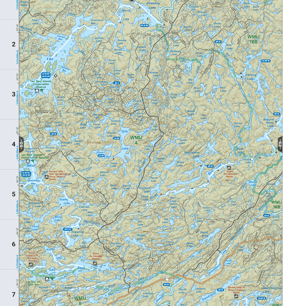NWON51 Wall Map - Tully Lake – Backroad Maps