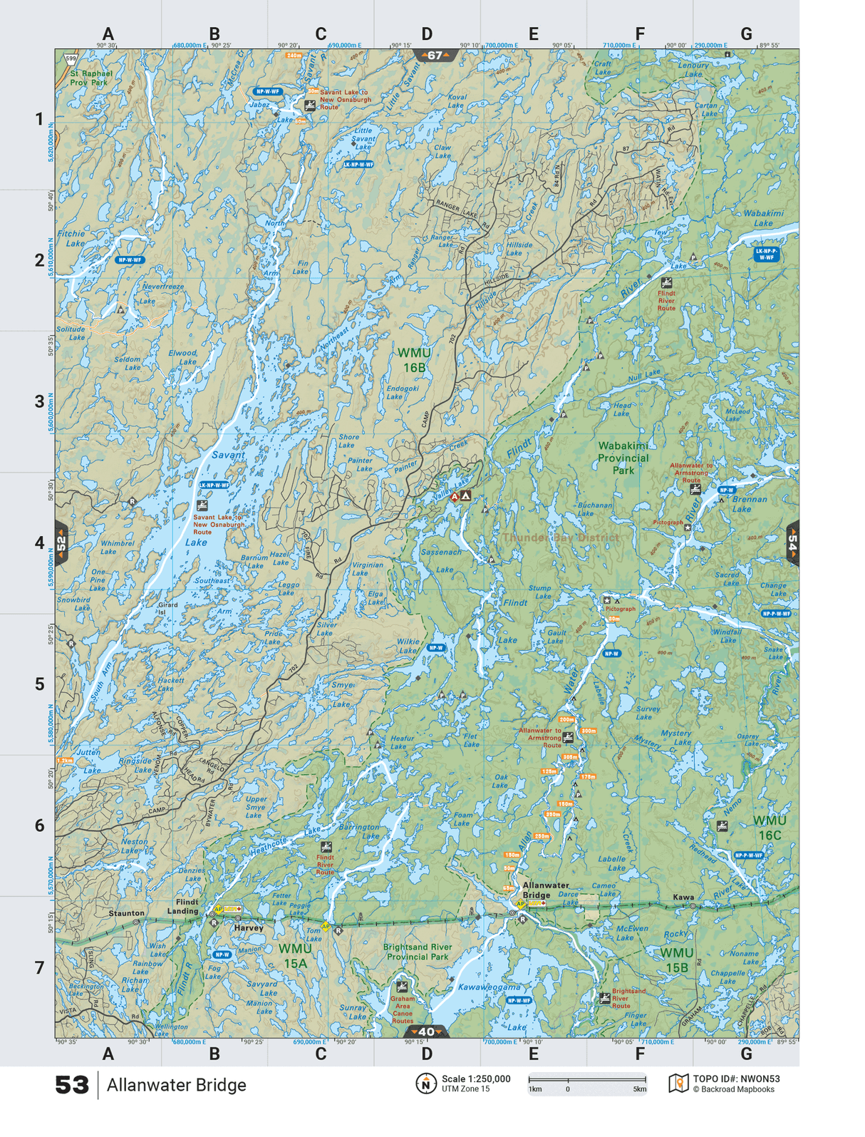 NWON53 TOPO Map - Allanwater Bridge - Backroad Maps