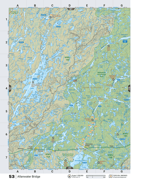 NWON53 TOPO Map - Allanwater Bridge - Backroad Maps