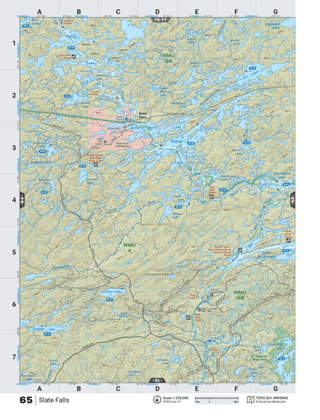 NWON65 TOPO Map - Slate Falls - Backroad Maps