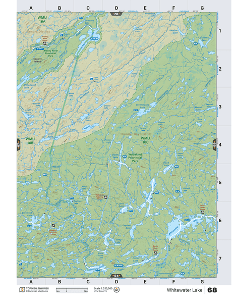 NWON68 TOPO Map - Whitewater Lake - Backroad Maps