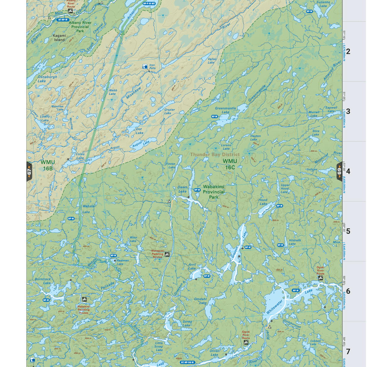 NWON68 Wall Map - Whitewater Lake – Backroad Maps