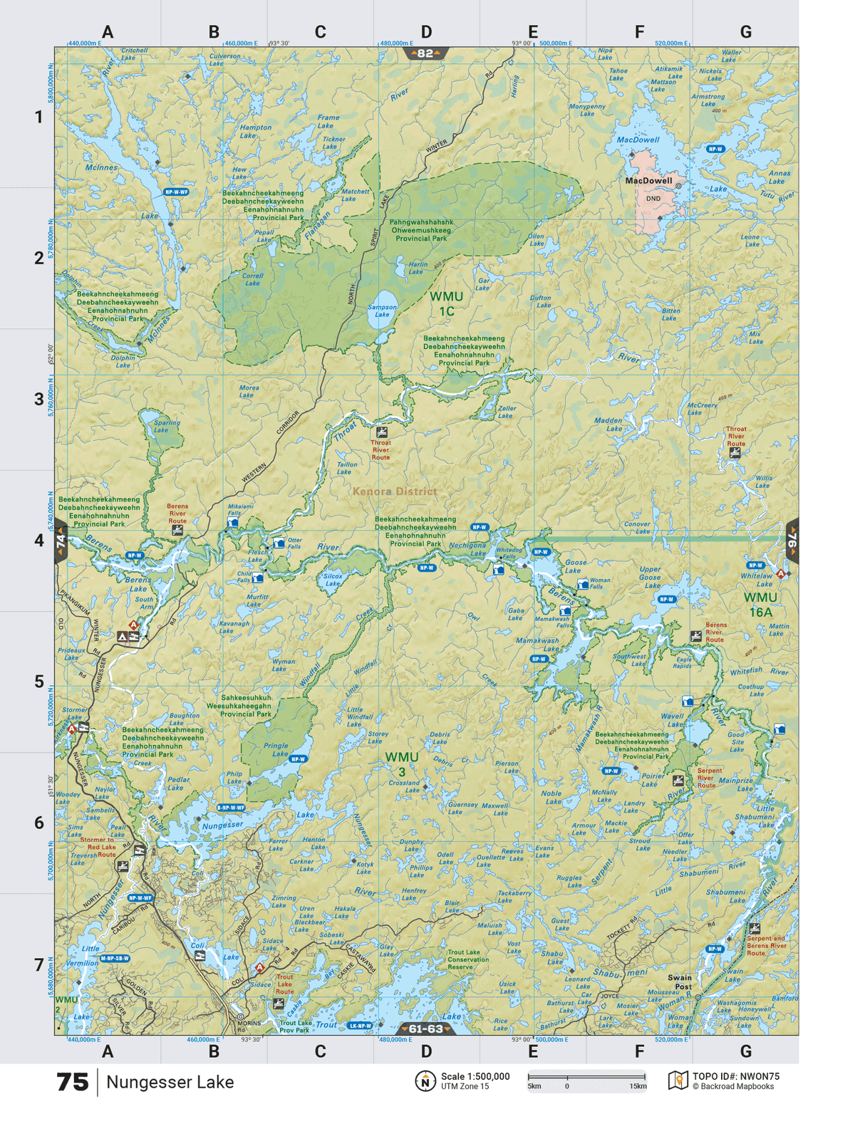 NWON75 Wall Map - Nungesser Lake - Backroad Maps