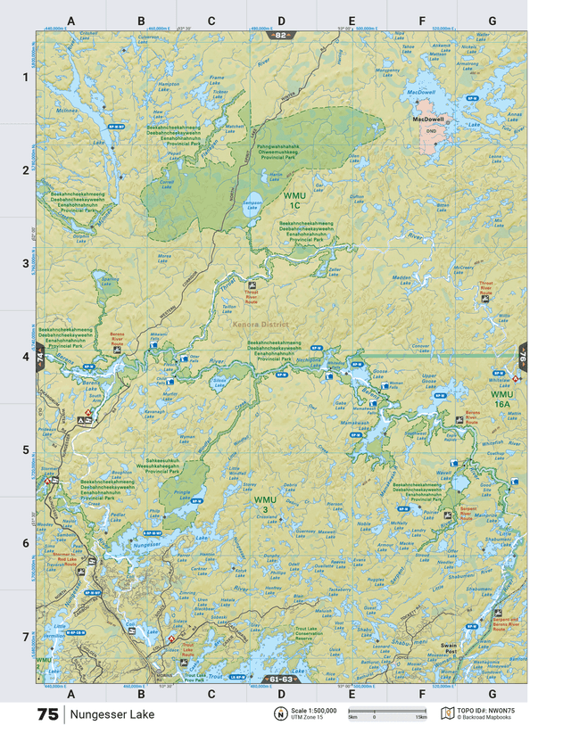 NWON75 Wall Map - Nungesser Lake - Backroad Maps