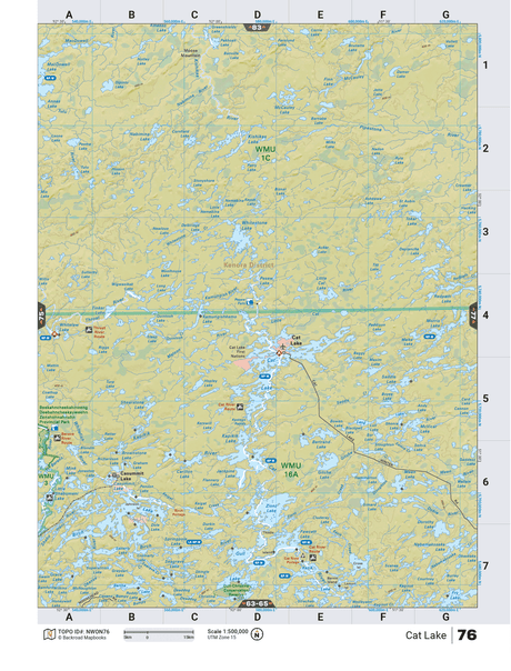 NWON76 TOPO Map - Cat Lake - Backroad Maps