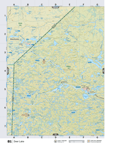 NWON81 TOPO Map - Deer Lake - Backroad Maps