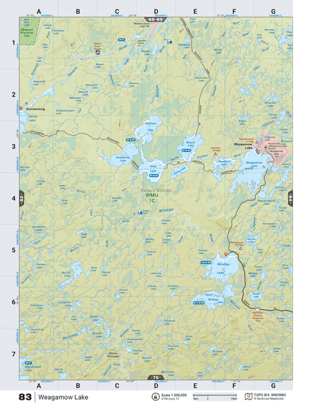 NWON83 TOPO Map - Weagamow Lake - Backroad Maps
