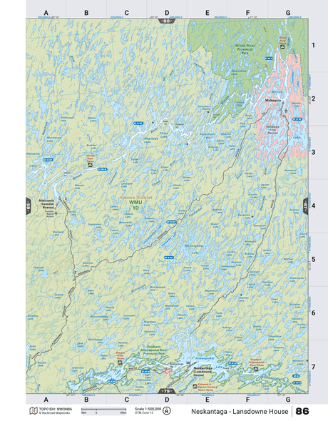 NWON86 TOPO Map - Neskantaga - Lansdowne House - Backroad Maps