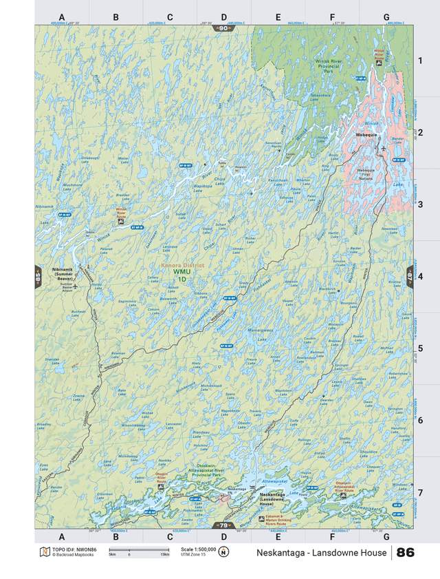 NWON86 TOPO Map - Neskantaga - Lansdowne House - Backroad Maps