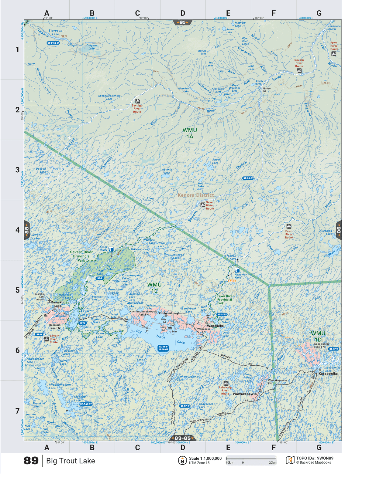 NWON89 TOPO Map - Big Trout Lake - Backroad Maps