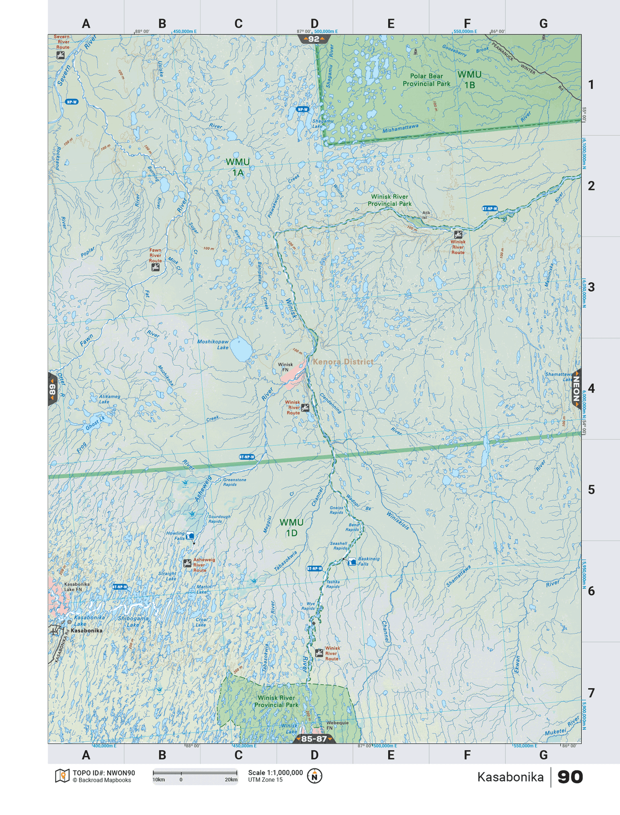 NWON90 TOPO Map - Kasabonika - Backroad Maps