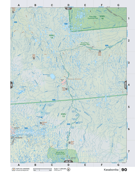 NWON90 TOPO Map - Kasabonika - Backroad Maps