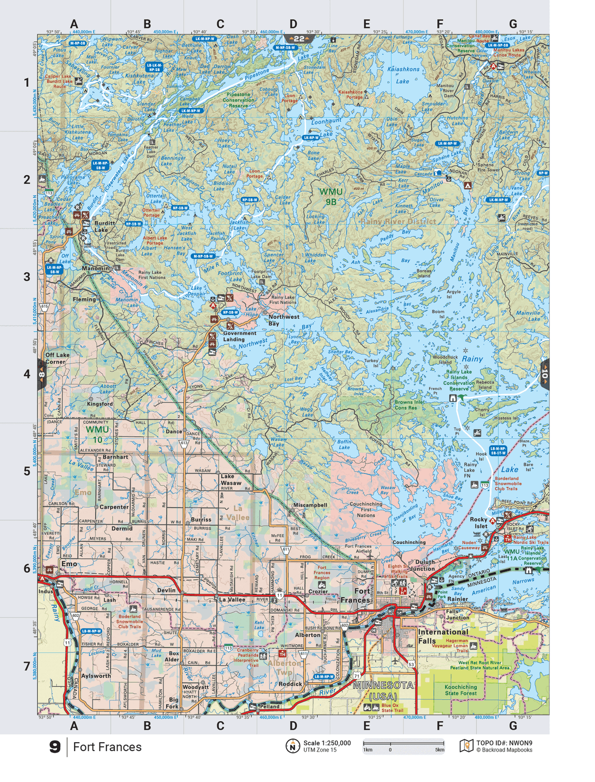 NWON9 TOPO Map - Fort Frances - Backroad Maps