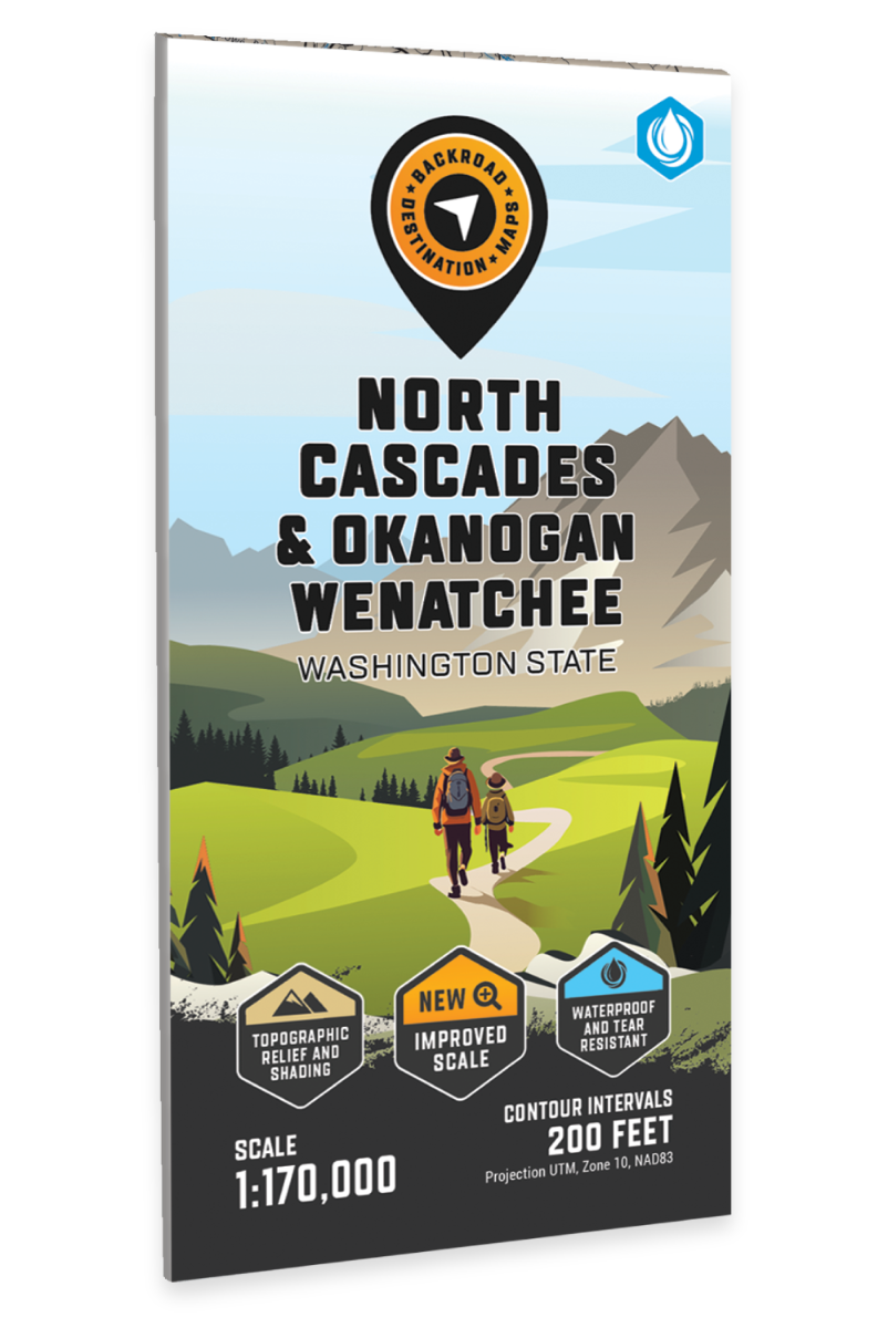 North Cascades, Okanogan Wenatchee, Washington State - Destination Map - Backroad Maps