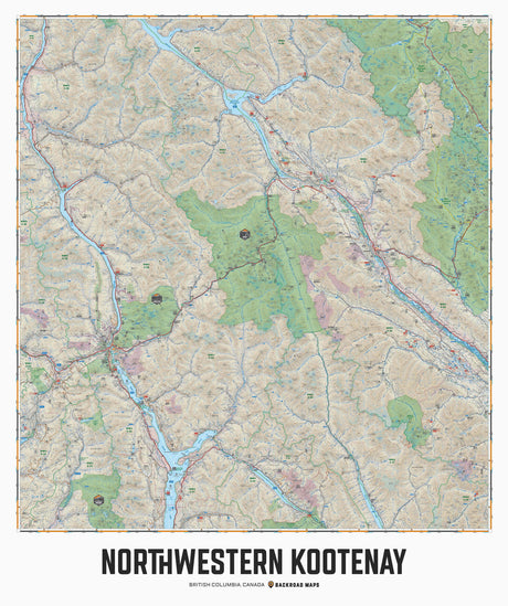 Northwestern Kootenay, BC - Wall Map - Backroad Maps