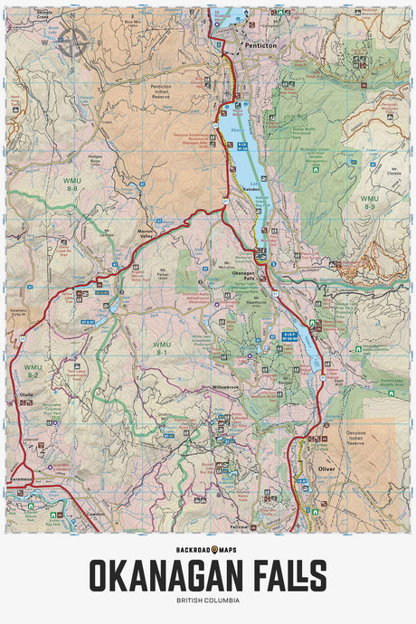 Okanagan Falls BC - Wall Map - Backroad Maps