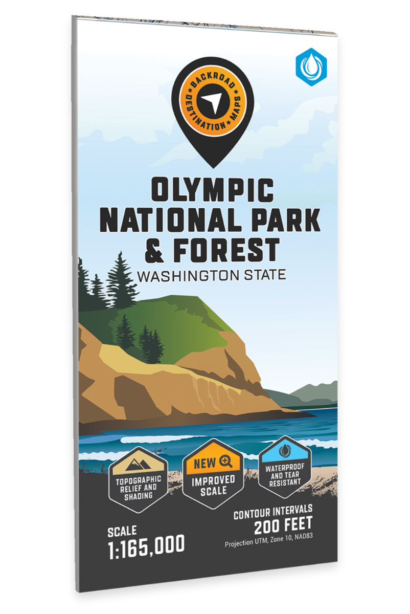 Olympic National Park & Forest, Washington State - Destination Map - Backroad Maps