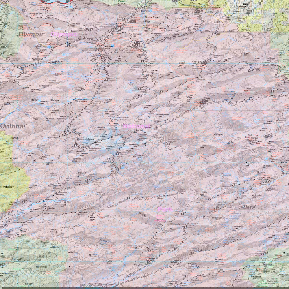 Olympic National Park & Forest, Washington State - Destination Map - Backroad Maps