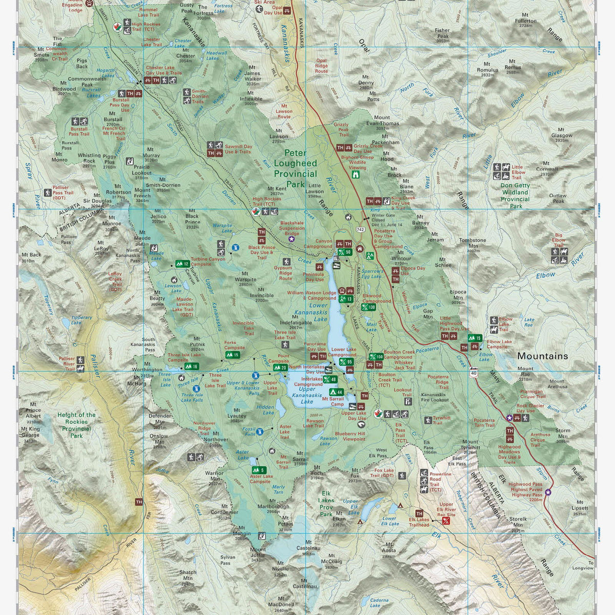Peter Lougheed Provincial Park AB - Wall Map – Backroad Maps
