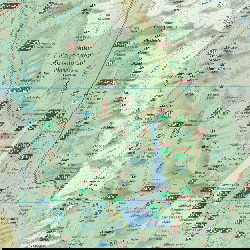 Peter Lougheed Provincial Park Alberta - Park Map - Backroad Maps