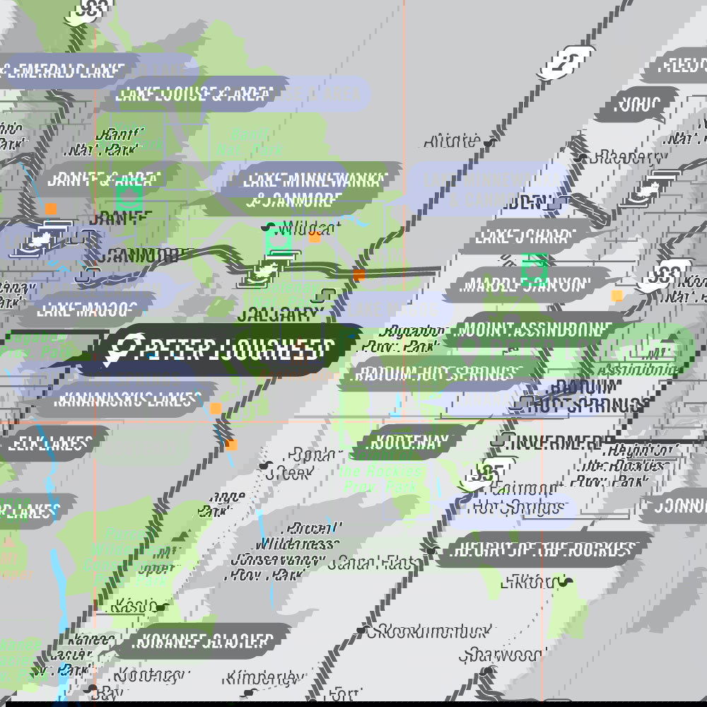 Peter Lougheed Provincial Park Alberta - Park Map - Backroad Maps