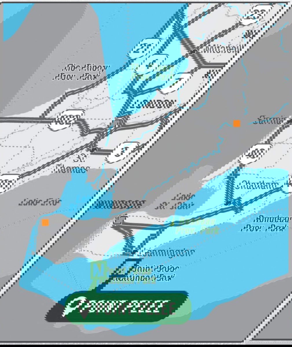 Point Pelee National Park Ontario - Park Map - Backroad Maps