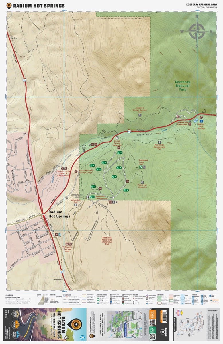 Radium Hot Springs (Kootenay National Park BC) - Destination Map - Backroad Maps