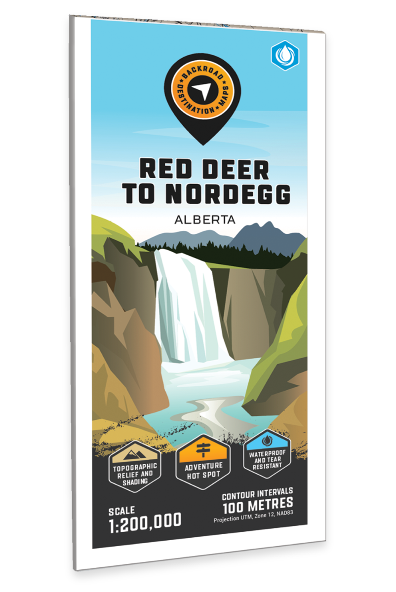 Red Deer to Nordegg, Alberta - Destination Map - Backroad Maps