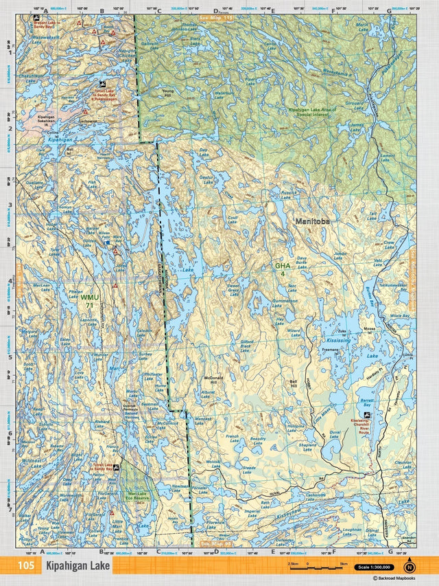 SKSK105 Wall Map - Kipahigan Lake - Backroad Maps