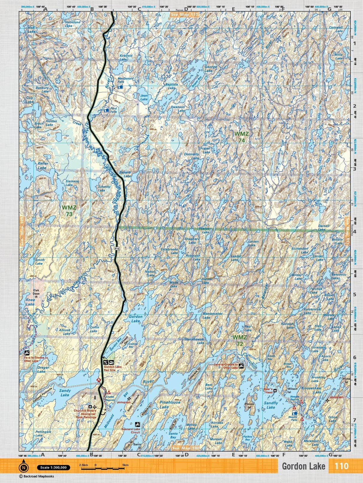 SKSK110 TOPO Map - Gordon Lake - Backroad Maps