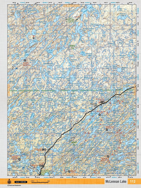 SKSK112 Wall Map - McLennan Lake - Backroad Maps