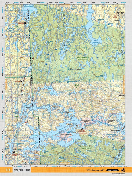 SKSK115 Wall Map - Sisipuk Lake - Backroad Maps