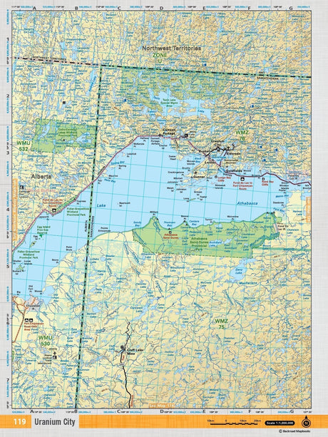 SKSK119 Wall Map - Uranium City - Backroad Maps