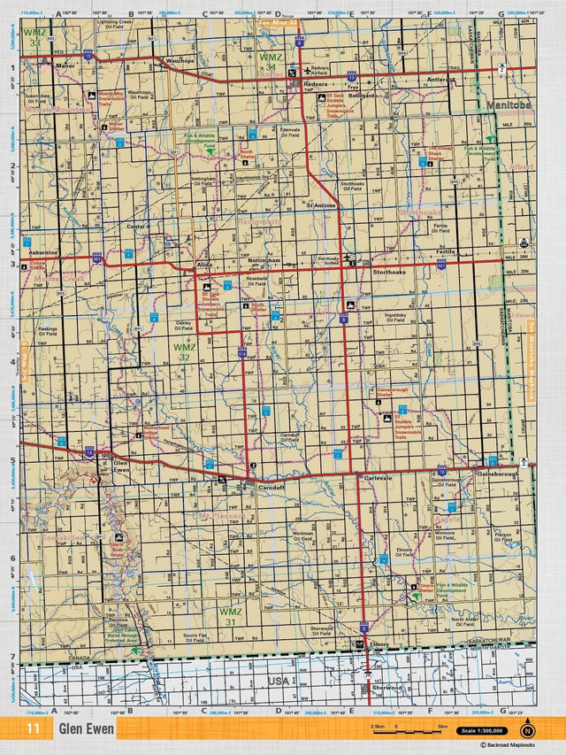 SKSK11 Wall Map - Glen Ewen - Backroad Maps