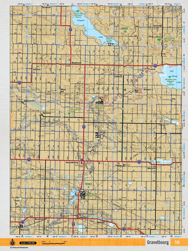 SKSK16 TOPO Map - Gravelbourg - Backroad Maps