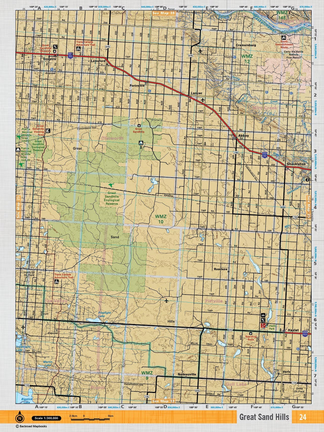 SKSK24 TOPO Map - Great Sand Hills - Backroad Maps