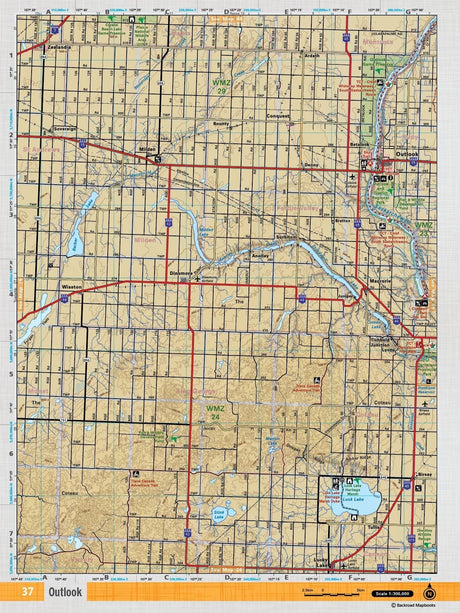SKSK37 Wall Map - Outlook - Backroad Maps