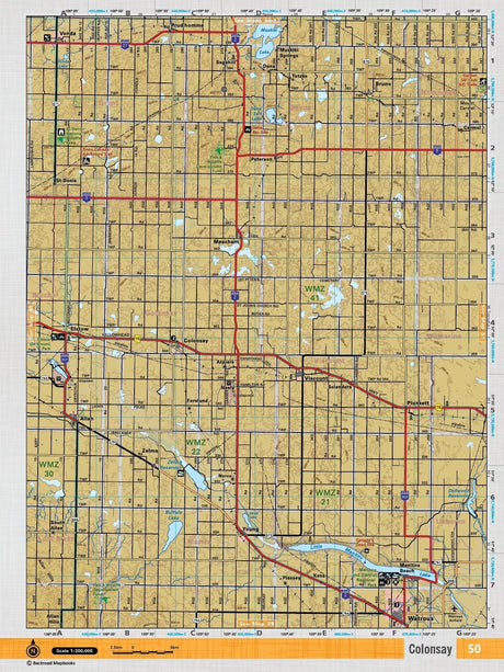 SKSK50 Wall Map - Colonsay - Backroad Maps