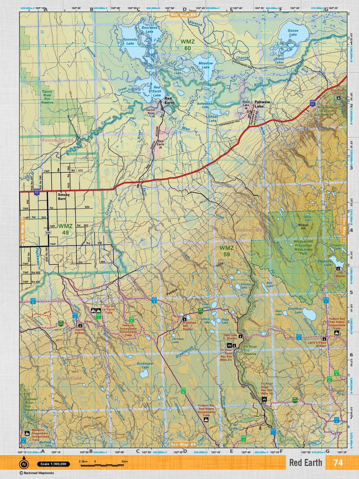 SKSK74 TOPO Map - Red Earth - Backroad Maps