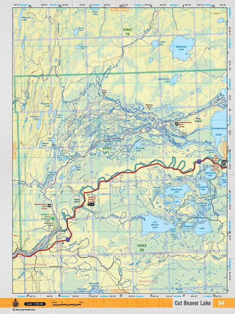 SKSK84 TOPO Map - Cut Beaver Lake - Backroad Maps