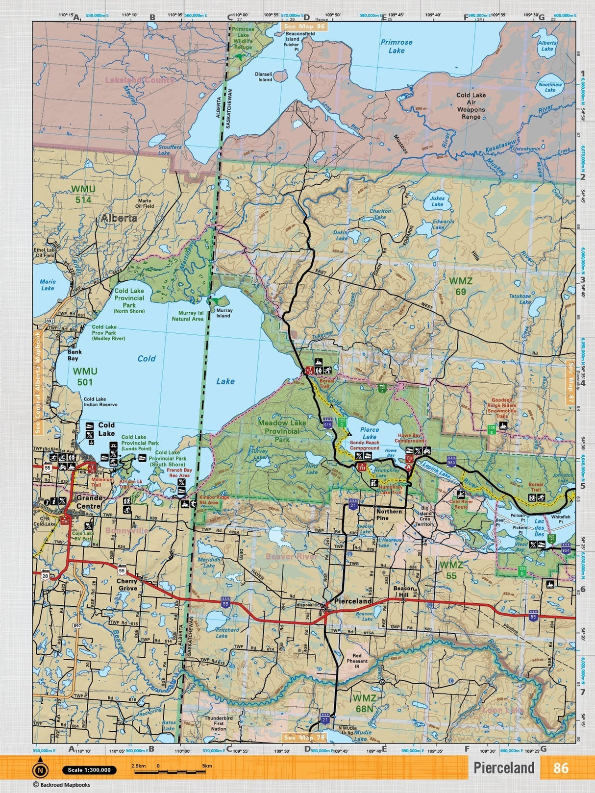 SKSK86 Wall Map - Pierceland - Backroad Maps