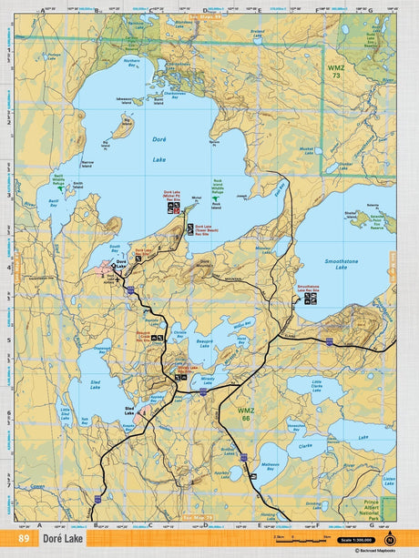 SKSK89 Wall Map - Dore Lake - Backroad Maps