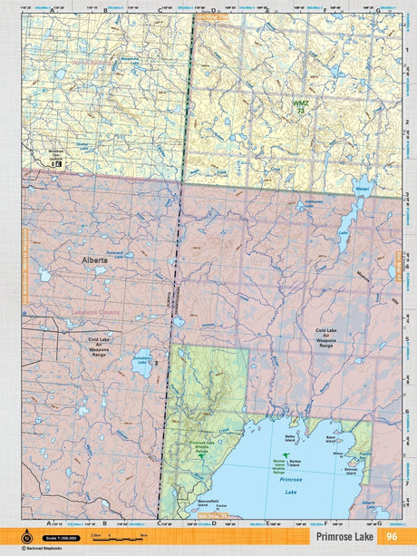 SKSK96 Wall Map - Primrose Lake - Backroad Maps