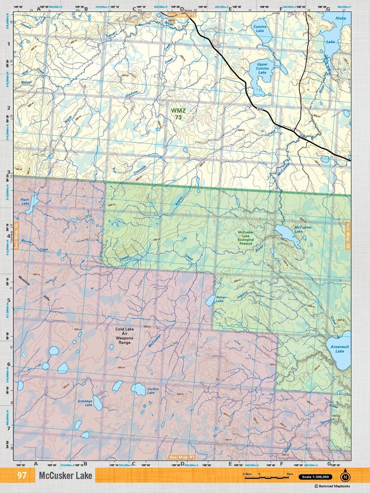 SKSK97 Wall Map - McCusker Lake - Backroad Maps