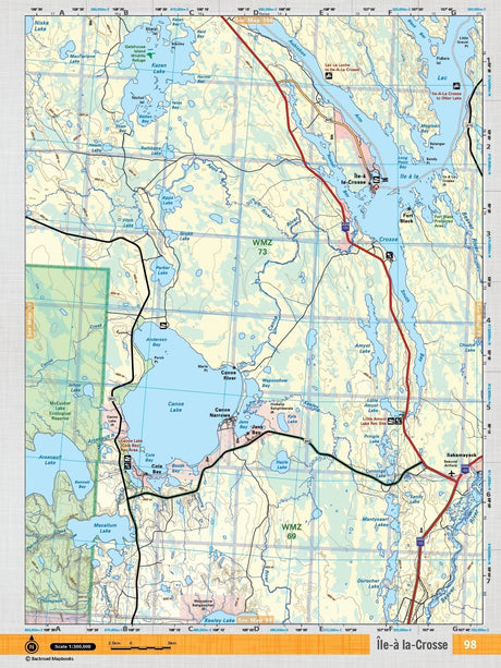 SKSK98 Wall Map - Ile-A La-Crosse - Backroad Maps
